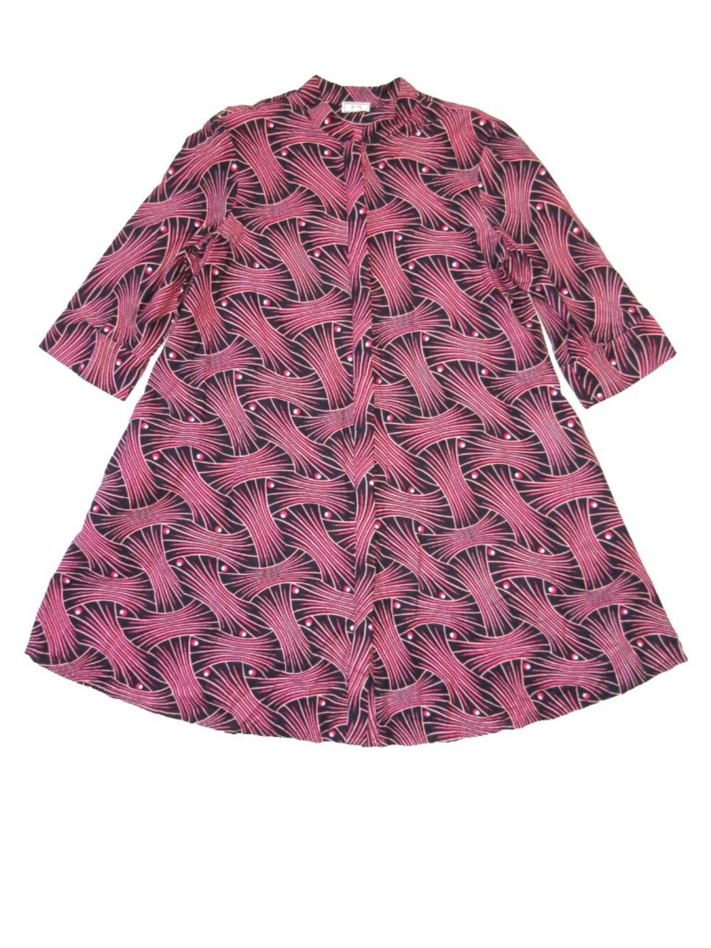 ZURI Kenya Just One Dress in Knitty Gritty Cotton Button Down Shirtdress L